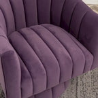 SEYNAR Modern Glam Velvet Upholstered Round Swivel Accent Arm Barrel Chair for Living Room