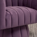 SEYNAR Modern Glam Velvet Upholstered Round Swivel Accent Arm Barrel Chair for Living Room