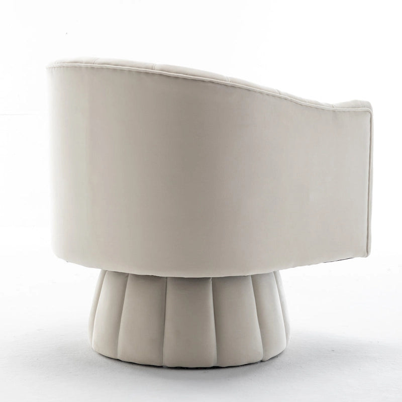 SEYNAR Modern Glam Velvet Upholstered Round Swivel Accent Arm Barrel Chair for Living Room