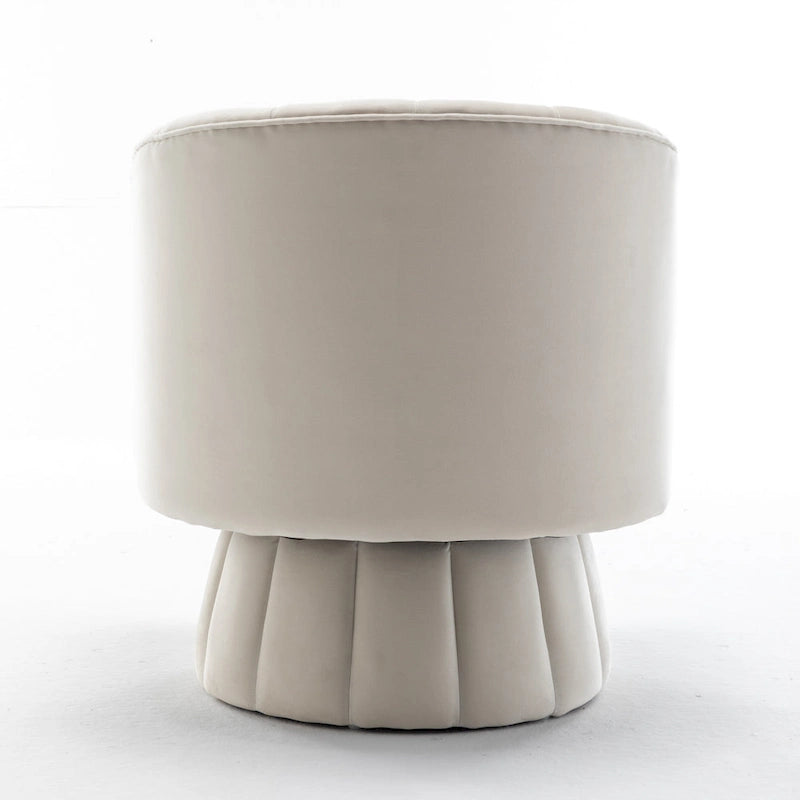 SEYNAR Modern Glam Velvet Upholstered Round Swivel Accent Arm Barrel Chair for Living Room