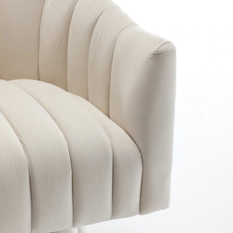 SEYNAR Modern Glam Velvet Upholstered Round Swivel Accent Arm Barrel Chair for Living Room