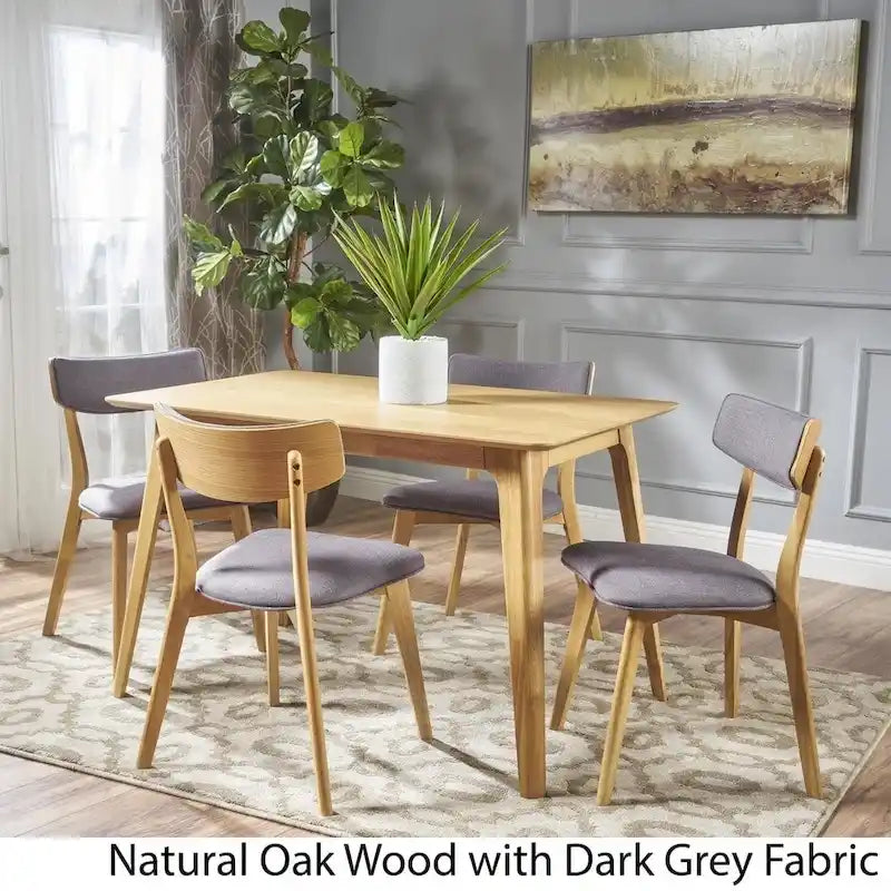 Megann Mid-Century 5-piece Wood Rectangle Dining Set by Christopher Knight Home