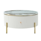 Merax Modern Round Coffee Table with 2 large Drawers