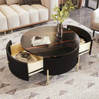 Merax Modern Round Coffee Table with 2 large Drawers