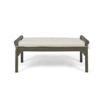 Nelson Rustic Acacia Wood Bench with Cushion by Christopher Knight Home