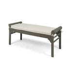 Nelson Rustic Acacia Wood Bench with Cushion by Christopher Knight Home