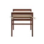 Nelson Rustic Acacia Wood Bench with Cushion by Christopher Knight Home