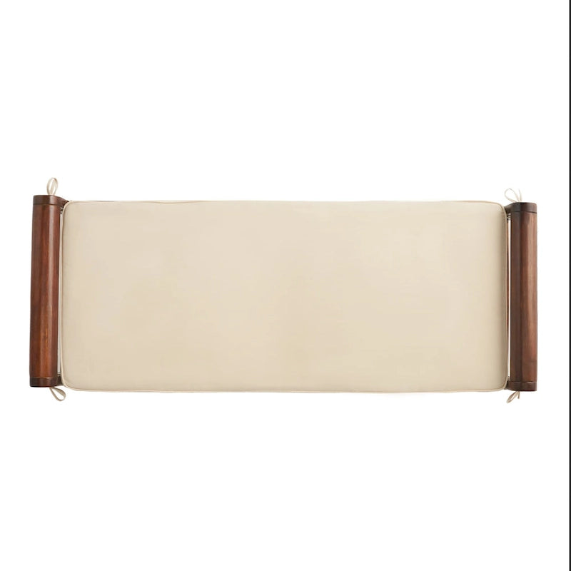 Nelson Rustic Acacia Wood Bench with Cushion by Christopher Knight Home