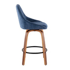 Carson Carrington Alba Corduroy Counter Stool with Black Round Footrest (Set of 2)