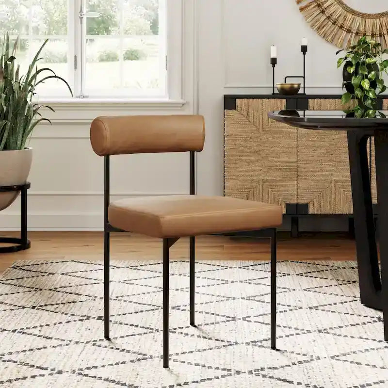 Nathan James Dahlia Counter Height Barstool or Dining Chair with Back and Upholstered Cushion