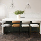 Nathan James Dahlia Counter Height Barstool or Dining Chair with Back and Upholstered Cushion