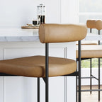 Nathan James Dahlia Counter Height Barstool or Dining Chair with Back and Upholstered Cushion