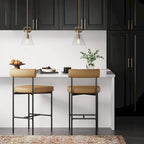 Nathan James Dahlia Counter Height Barstool or Dining Chair with Back and Upholstered Cushion