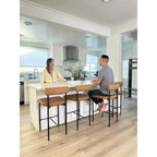 Nathan James Dahlia Counter Height Barstool or Dining Chair with Back and Upholstered Cushion