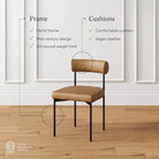 Nathan James Dahlia Counter Height Barstool or Dining Chair with Back and Upholstered Cushion
