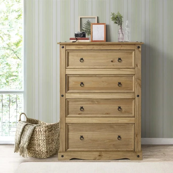 Wood Dresser 4 Drawers Chest Corona