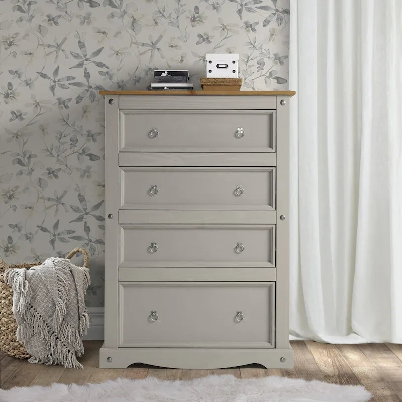Wood Dresser 4 Drawers Chest Corona