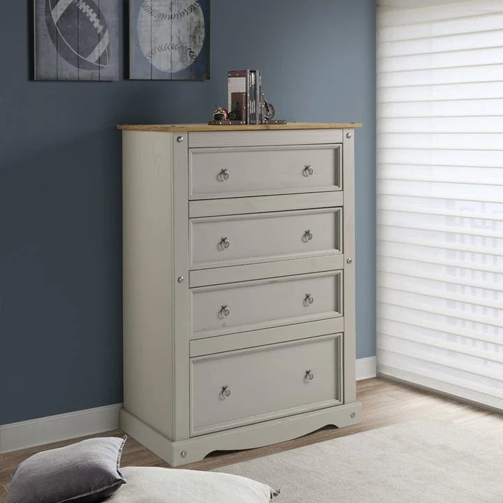 Wood Dresser 4 Drawers Chest Corona