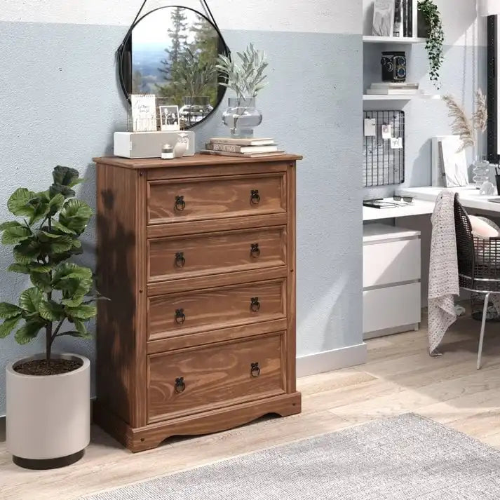Wood Dresser 4 Drawers Chest Corona