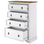 Wood Dresser 4 Drawers Chest Corona