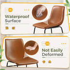 Homall Barstools PU Leather Counter Bar Stool With Back and Footrest Set of 2, Brown