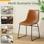 Homall Barstools PU Leather Counter Bar Stool With Back and Footrest Set of 2, Brown