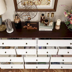 Chic Brown and White Dresser with Ample Storage Space Side Table