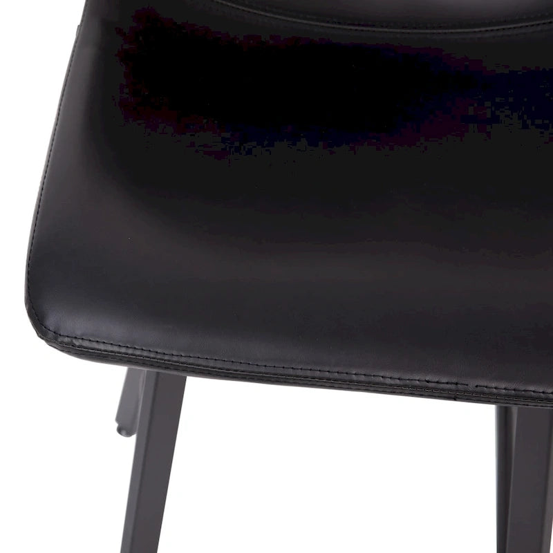 Set of 2 Armless Upholstered Metal Counter Stools