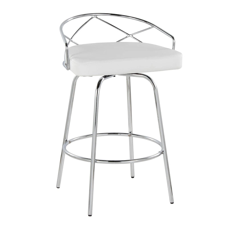 Silver Orchid Charlotte Glam 26 Fixed-Height Counter Stool (Set of 2)