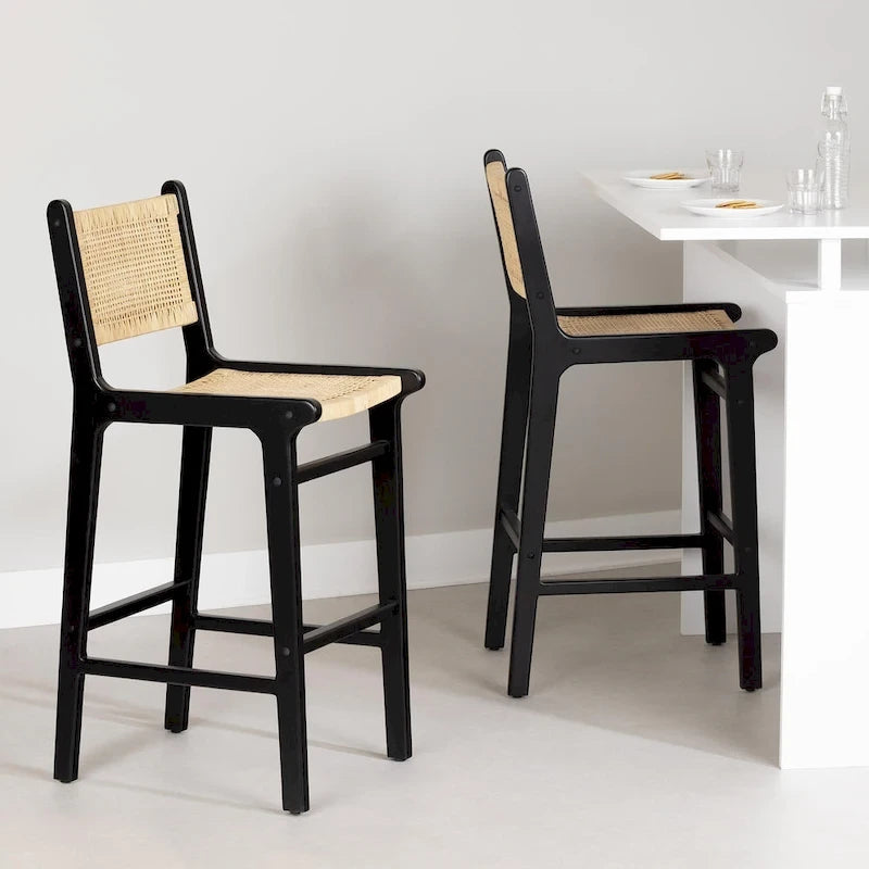 South Shore Balka Rattan Bar Stool, Set of 2