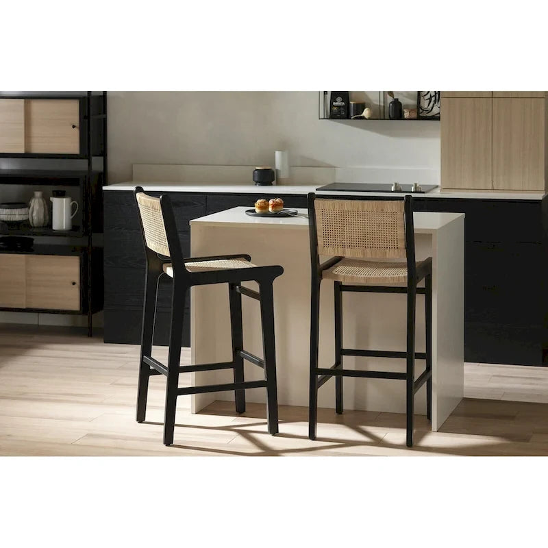South Shore Balka Rattan Bar Stool, Set of 2