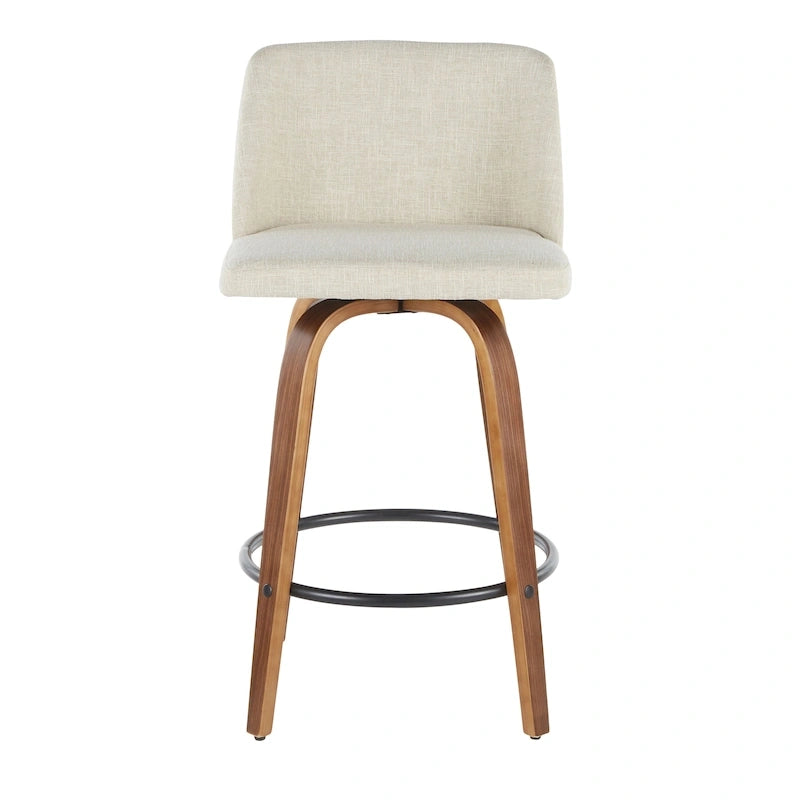 Carson Carrington Vallberga 26 Counter Stool with Black Round Footrest (Set of 2)