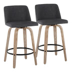 Carson Carrington Vallberga 26 Fixed-Height Counter Stool With Whitewashed Wood Base (Set of 2)