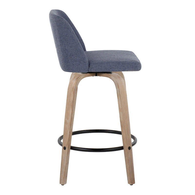 Carson Carrington Vallberga 26 Fixed-Height Counter Stool With Whitewashed Wood Base (Set of 2)