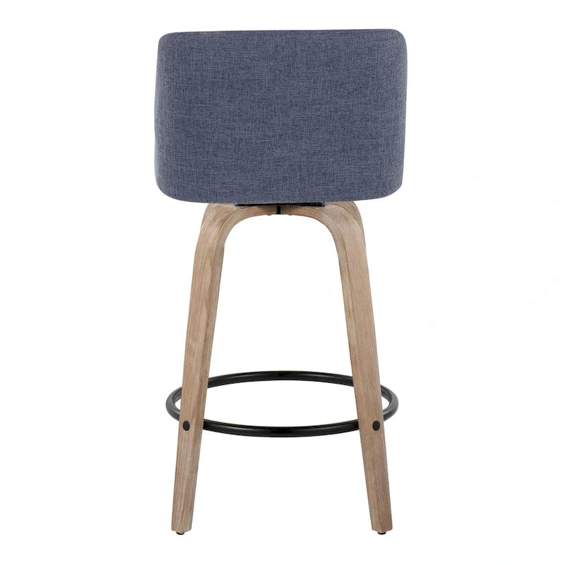 Carson Carrington Vallberga 26 Fixed-Height Counter Stool With Whitewashed Wood Base (Set of 2)