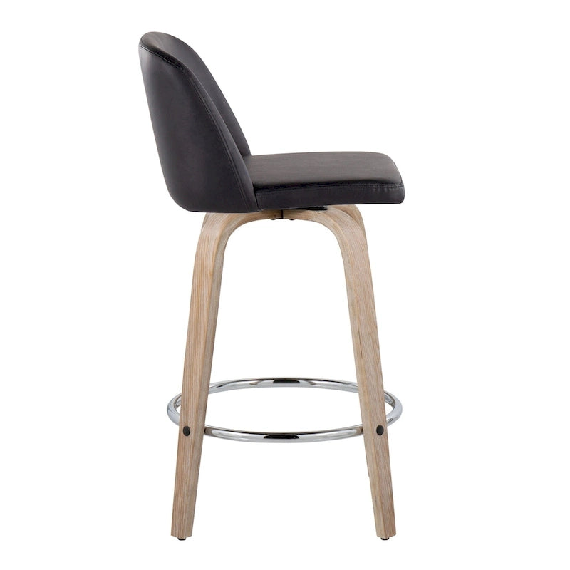 Carson Carrington Vallberga 26 Fixed-Height Counter Stool With Whitewashed Wood Base (Set of 2)