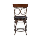 Onyx Big & Tall 360 Swivel Metal and Wood Scroll Counter Stool