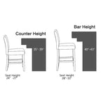 24 Inches Fabric Upholstered Nailhead Trim Counter Height Bar stools with Back Set of 2