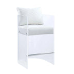 Somette Acrylic Counter Height Stool with Plush White Upholstery - N/A