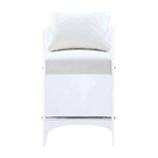 Somette Acrylic Counter Height Stool with Plush White Upholstery - N/A