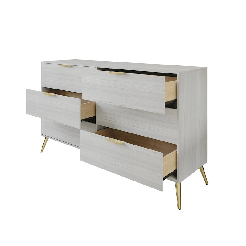 CraftPorch Contemporary 6-Drawers Wooden Dresser
