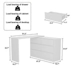 Makeup Desk Rotating Dresser and Desk 6 Drawer Dresser Vanity Makeup