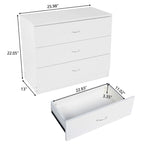 Modern Simple 3-Drawer Dresser White