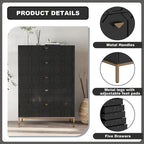Clihome Wooden 5-Drawer Storage Chest