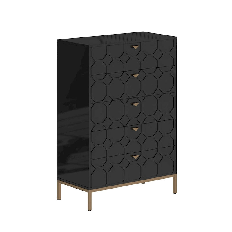 Clihome Wooden 5-Drawer Storage Chest