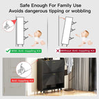 Black Shoe Storage Cabinet with 2flip Drawers, Entrance Shoe Rack Cabinet