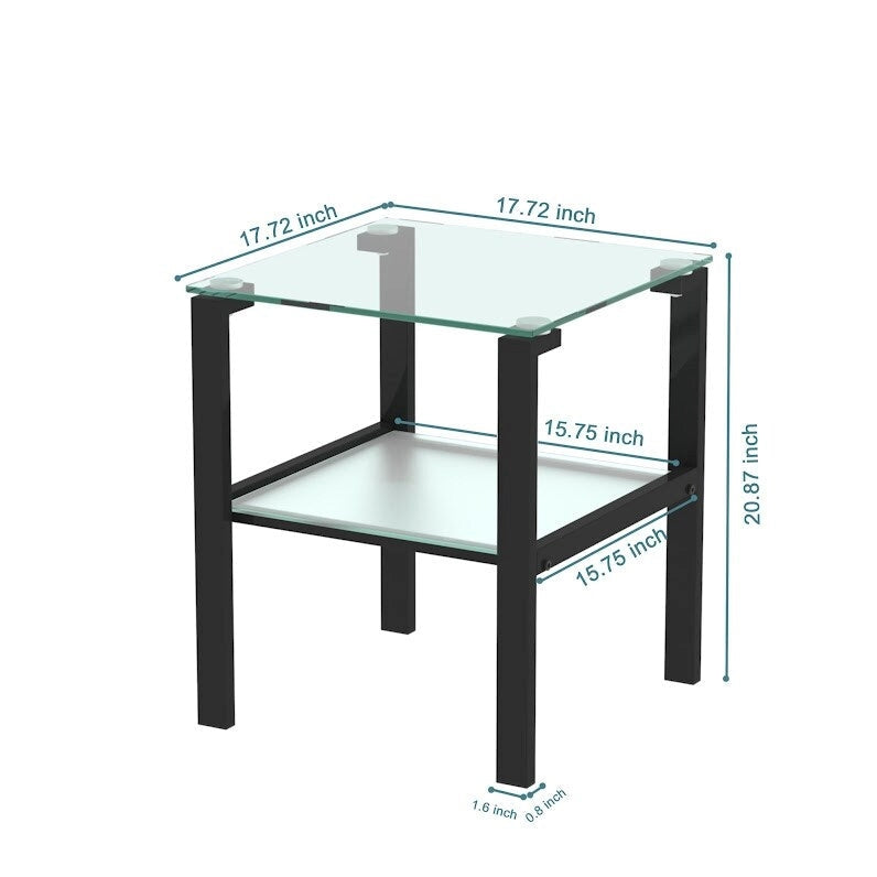 Glass two layer corner table