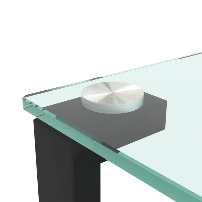 Glass two layer corner table