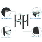 Glass two layer corner table