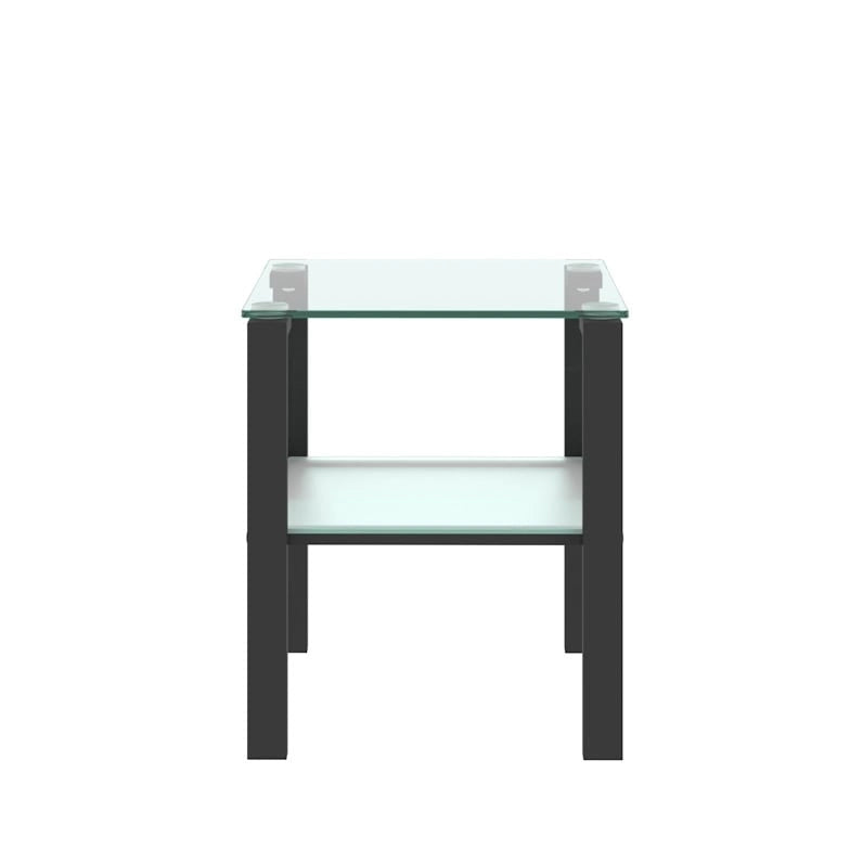 Glass two layer corner table